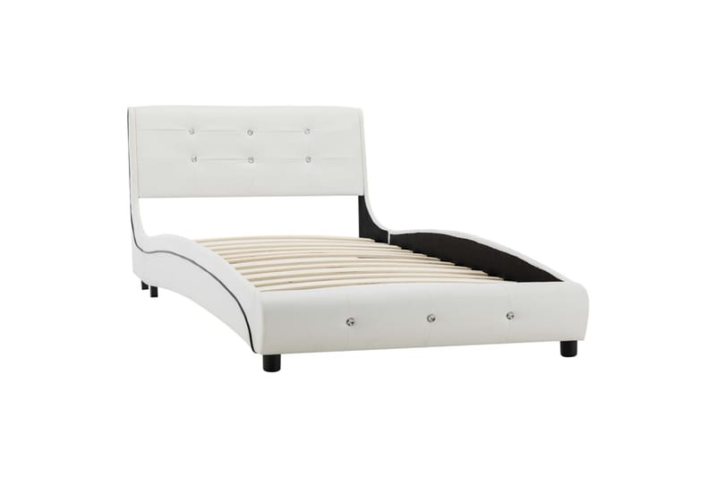 seng med madras i memoryskum 90 x 200 cm kunstlæder hvid - Komplet sengepakke - Boxmadras & boxseng
