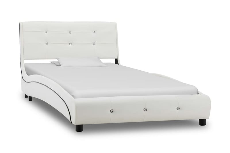 seng med madras i memoryskum 90 x 200 cm kunstlæder hvid - Boxmadras & boxseng - Komplet sengepakke