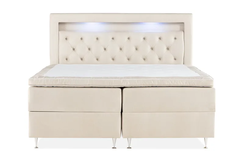Alessia Komplet Sengesæt med Opbevaring LED-belysning 160x200 cm, Beige