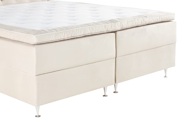 Alessia Komplet Sengesæt med Opbevaring LED-belysning 180x200 cm - Beige - Møbler - Senge - Seng med opbevaring