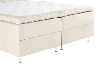 Alessia Komplet Sengesæt med Opbevaring LED-belysning 180x200 cm - Beige - Møbler - Senge - Seng med opbevaring
