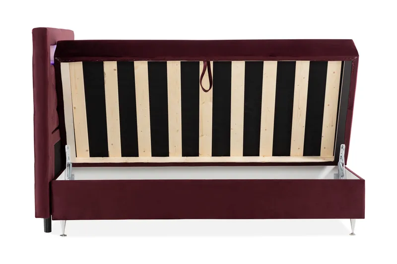 Alessia Komplet Sengesæt med Opbevaring LED-belysning 180x200 cm - Rød - Møbler - Senge - Seng med opbevaring