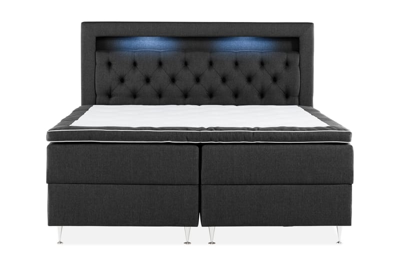 Alessia Komplet Sengesæt med Opbevaring LED-belysning 180x200 cm, Sort