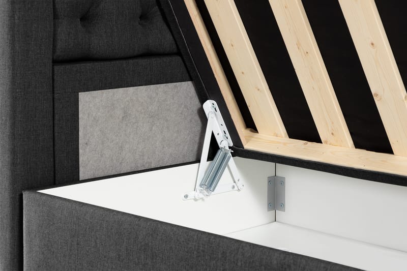 Alessia Komplet Sengesæt med Opbevaring LED-belysning 180x200 cm - Sort - Møbler - Senge - Seng med opbevaring