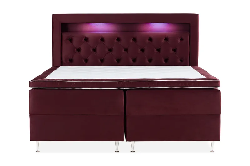 Alessia Opbevaringsseng med LED-belysning 160x200, Rød