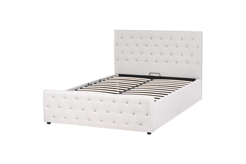 Seng med opbevaring Amiens - Beige, 140x200 cm - Møbler - Senge - Sengeramme & sengestel