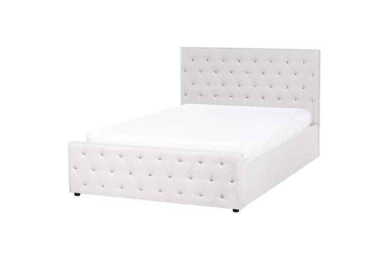 Seng med opbevaring Amiens - Beige, 140x200 cm - Møbler - Senge - Sengeramme & sengestel