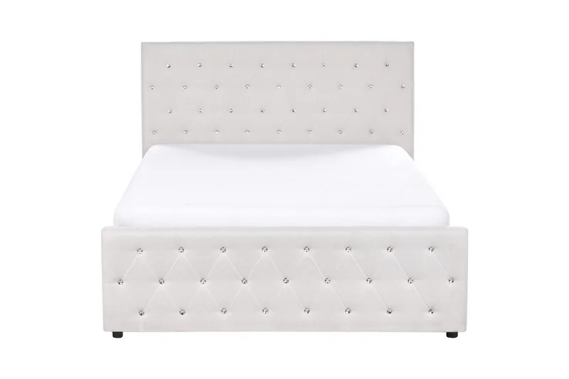 Seng med opbevaring Amiens - Beige, 140x200 cm - Møbler - Senge - Sengeramme & sengestel