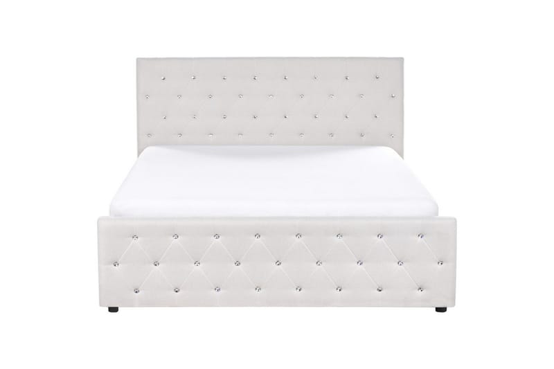Seng med opbevaring Amiens - Beige, 160x200 cm - Møbler - Senge - Sengeramme & sengestel