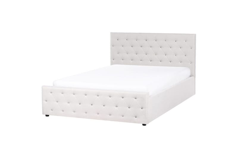Seng med opbevaring Amiens - Beige, 160x200 cm - Møbler - Senge - Sengeramme & sengestel
