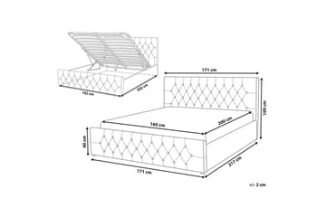 Seng med opbevaring Amiens - Beige, 160x200 cm - Møbler - Senge - Sengeramme & sengestel