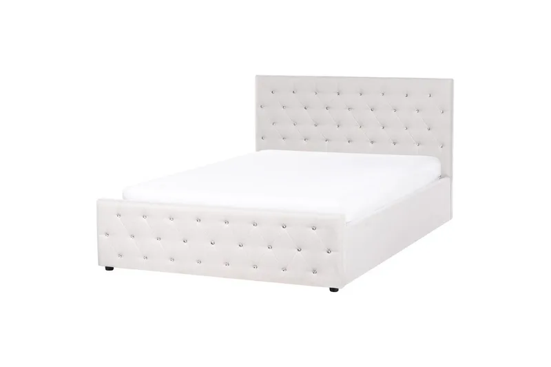 Seng med opbevaring Amiens - Beige, 160x200 cm - Møbler - Senge - Sengeramme & sengestel