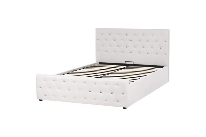 Seng med opbevaring Amiens - Beige, 160x200 cm - Møbler - Senge - Sengeramme & sengestel