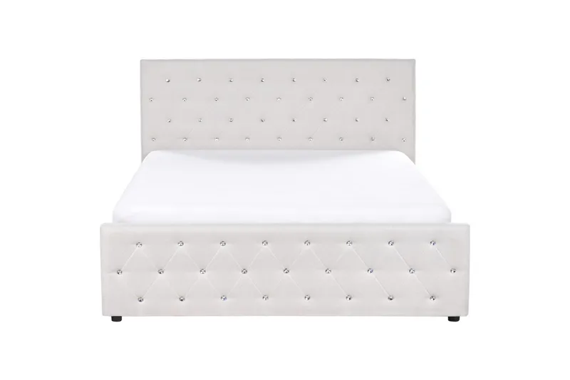 Seng med opbevaring Amiens - Beige, 160x200 cm - Møbler - Senge - Sengeramme & sengestel