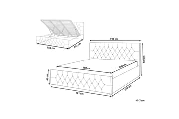 Seng med opbevaring Amiens - Beige, 180x200 cm - Møbler - Senge - Sengeramme & sengestel
