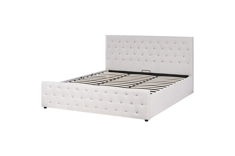 Seng med opbevaring Amiens - Beige, 180x200 cm - Møbler - Senge - Sengeramme & sengestel