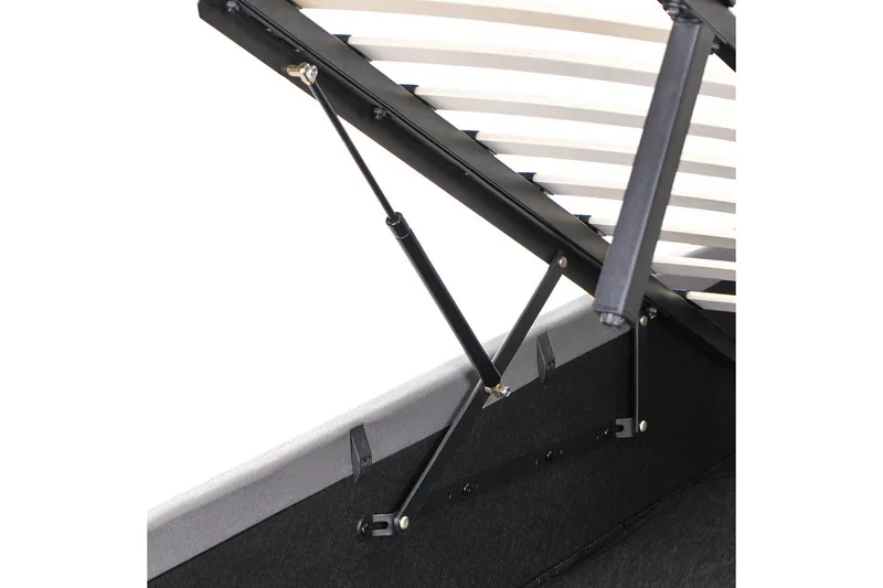 Seng med opbevaring Amiens - Grå, 140x200 cm - Møbler - Senge - Sengeramme & sengestel