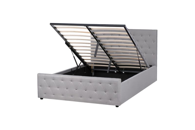 Seng med opbevaring Amiens - Grå, 140x200 cm - Møbler - Senge - Sengeramme & sengestel
