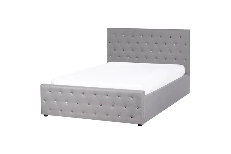 Seng med opbevaring Amiens - Grå, 140x200 cm - Møbler - Senge - Sengeramme & sengestel