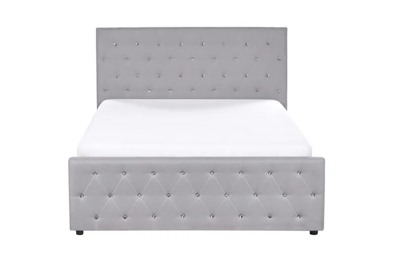 Seng med opbevaring Amiens - Grå, 140x200 cm - Møbler - Senge - Sengeramme & sengestel