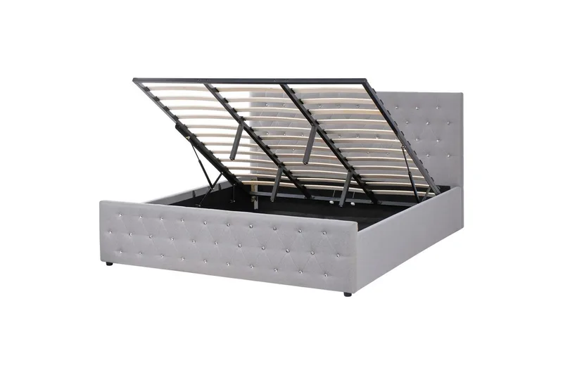 Seng med opbevaring Amiens, Grå, 180x200 cm