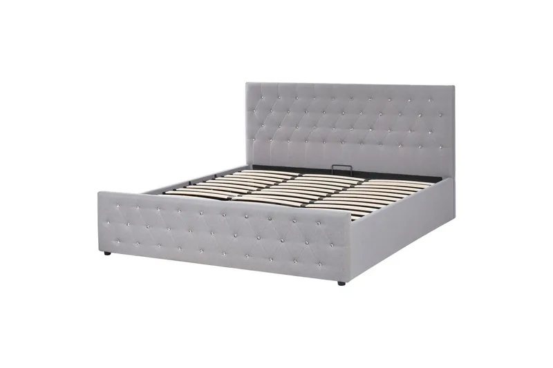 Seng med opbevaring Amiens - Grå, 180x200 cm - Møbler - Senge - Sengeramme & sengestel