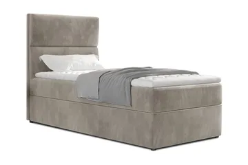 Arcore Opbevaringsseng 90x200 cm Lodret Søm - Beige - Møbler - Senge - Seng med opbevaring