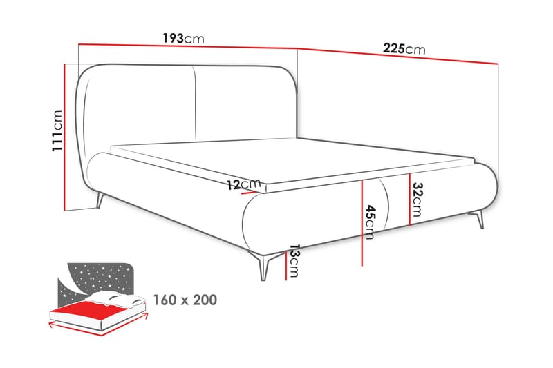 Arondel Opbevaringsseng - Møbler - Senge - Seng med opbevaring