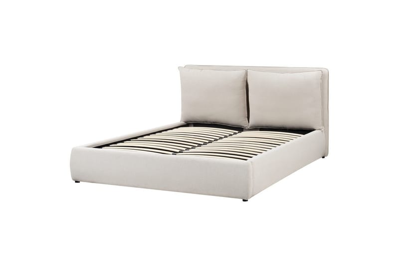 Seng med opbevaring Bajonna - Beige, 160x200 cm - Møbler - Senge - Sengeramme & sengestel