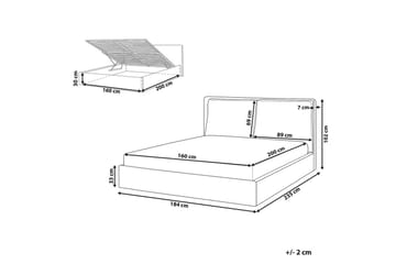 Seng med opbevaring Bajonna - Beige, 160x200 cm - Møbler - Senge - Sengeramme & sengestel
