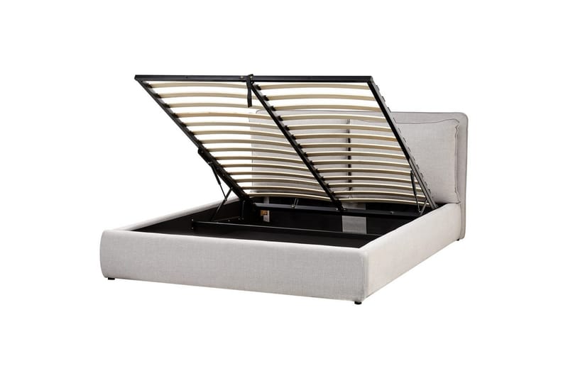 Seng med opbevaring Bajonna, Grå, 160x200 cm