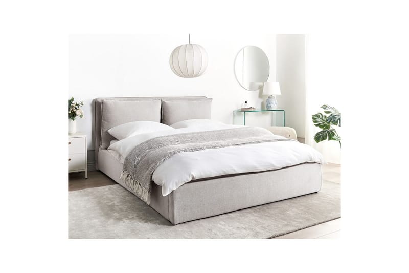 Seng med opbevaring Bajonna - Grå, 160x200 cm - Møbler - Senge - Sengeramme & sengestel
