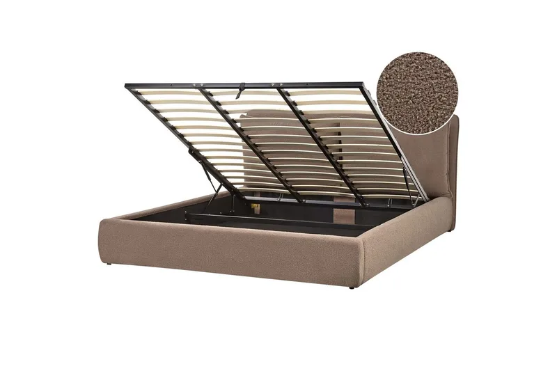Seng med opbevaring Bajonna - Taupe, 180x200 cm - Møbler - Senge - Sengeramme & sengestel