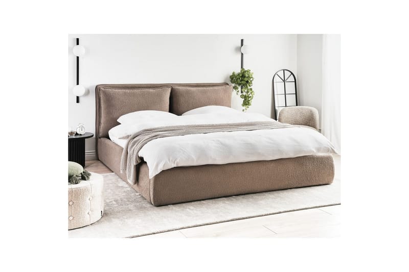Seng med opbevaring Bajonna - Taupe, 180x200 cm - Møbler - Senge - Sengeramme & sengestel