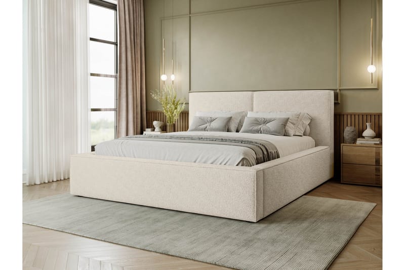 Bizantine Opbevaringsseng 200x200 cm - Beige - Møbler - Senge - Seng med opbevaring