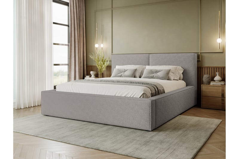 Bizantine Opbevaringsseng 200x200 cm - Grå - Møbler - Senge - Seng med opbevaring