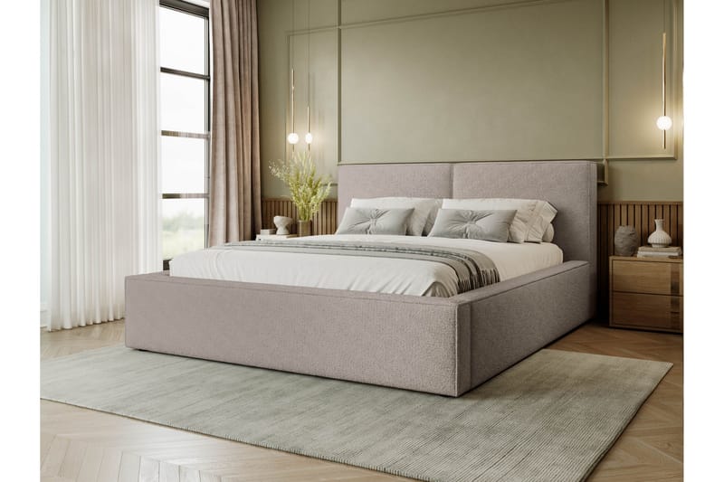 Bizantine Opbevaringsseng 200x200 cm - Grå - Møbler - Senge - Seng med opbevaring