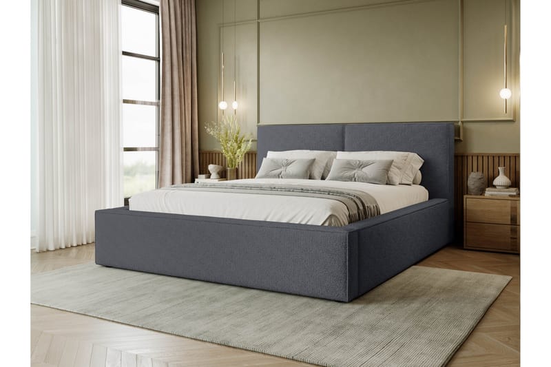 Bizantine Opbevaringsseng 200x200 cm - Grå - Møbler - Senge - Seng med opbevaring