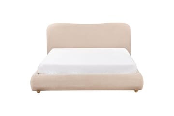 Seng med opbevaring Blagnac - Beige/Bouclé, 160x200 cm - Møbler - Senge - Sengeramme & sengestel