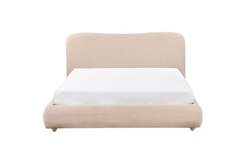 Seng med opbevaring Blagnac - Beige/Bouclé, 160x200 cm - Møbler - Senge - Sengeramme & sengestel