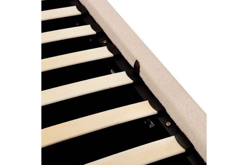 Seng med opbevaring Blagnac - Beige/Bouclé, 160x200 cm - Møbler - Senge - Sengeramme & sengestel