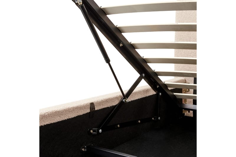 Seng med opbevaring Blagnac - Beige/Bouclé, 160x200 cm - Møbler - Senge - Sengeramme & sengestel