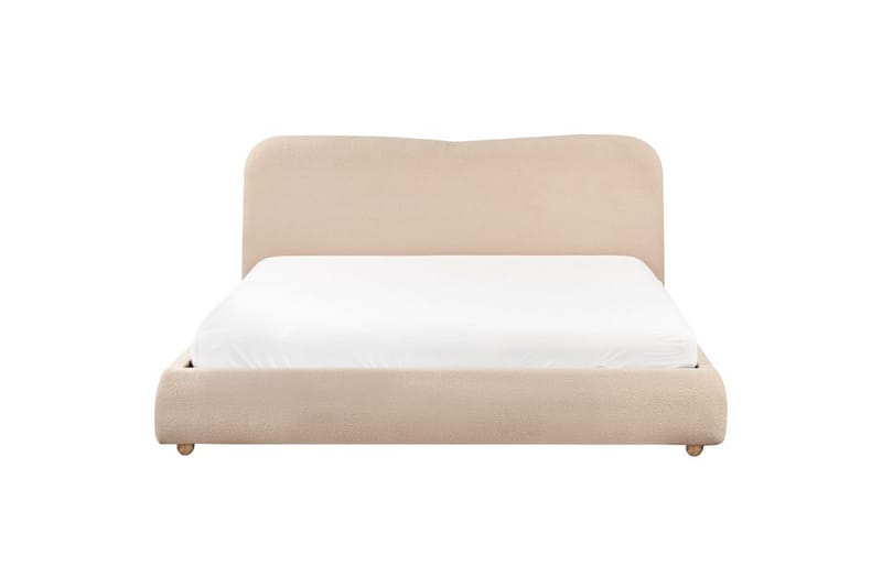 Seng med opbevaring Blagnac - Beige/Bouclé, 180x200 cm - Møbler - Senge - Sengeramme & sengestel