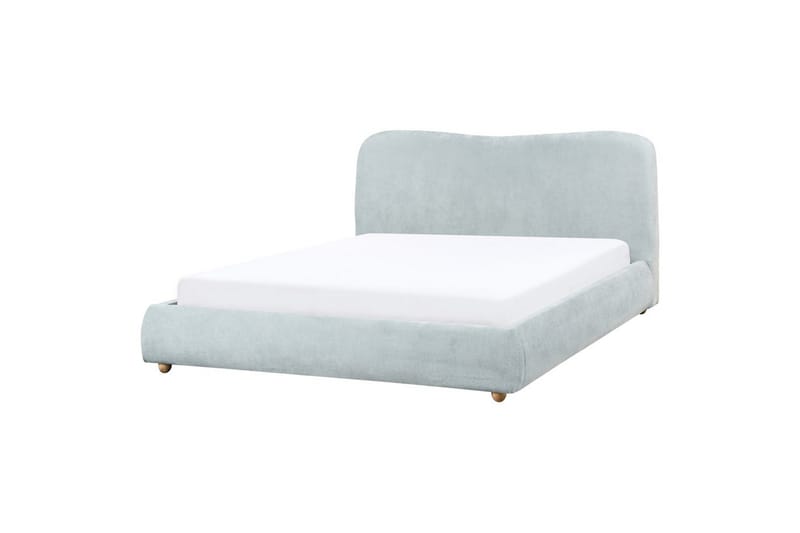 Seng med opbevaring Blagnac - Blå/Polyester, 160x200 cm - Møbler - Senge - Sengeramme & sengestel