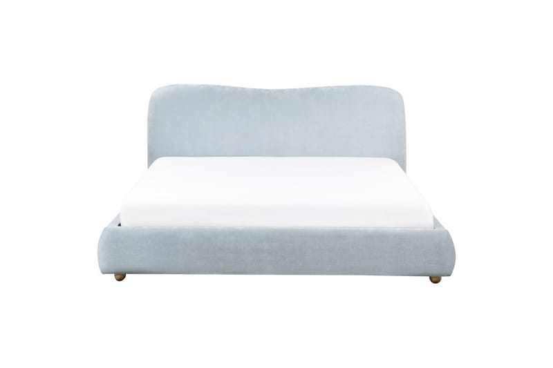 Seng med opbevaring Blagnac - Blå/Polyester, 180x200 cm - Møbler - Senge - Sengeramme & sengestel