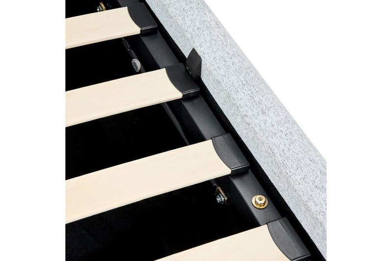 Seng med opbevaring Blagnac - Grå/Polyester, Grå/polyester, 160x200 cm - Møbler - Senge - Sengeramme & sengestel