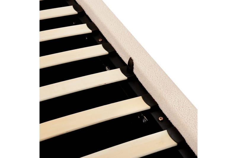 Seng med opbevaring Blagnac - Lys beige/Bouclé, 160x200 cm - Møbler - Senge - Sengeramme & sengestel