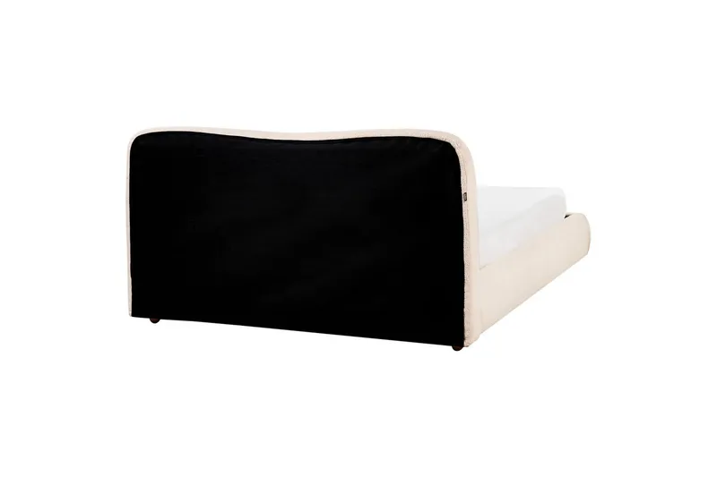 Seng med opbevaring Blagnac - Lys beige/Bouclé, 160x200 cm - Møbler - Senge - Sengeramme & sengestel