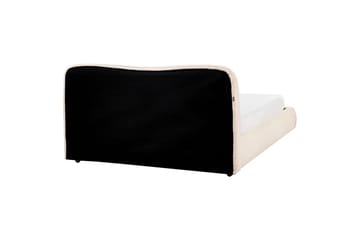 Seng med opbevaring Blagnac - Lys beige/Bouclé, 160x200 cm - Møbler - Senge - Sengeramme & sengestel