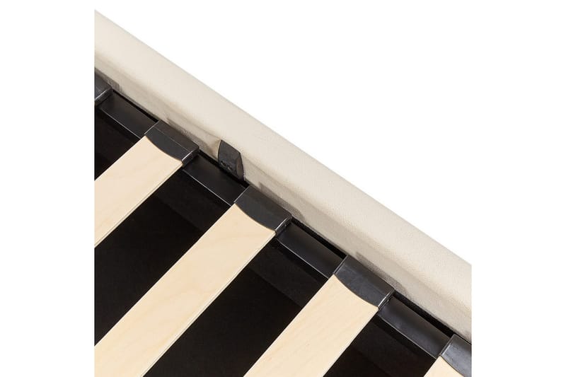 Seng med opbevaring Bousse - Beige/Fløjl, 160x200 cm - Møbler - Senge - Sengeramme & sengestel